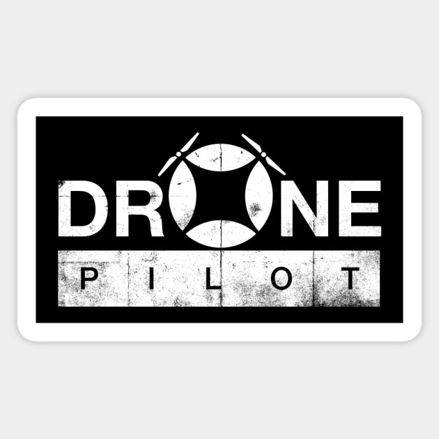 Drone pilot white Sticker by burbuja